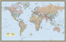 World Map Laminated Poster 50 x 32