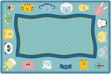 KIDSoft™ Quiet Time Animal Classroom Rug, 4' x 6' Rectangle