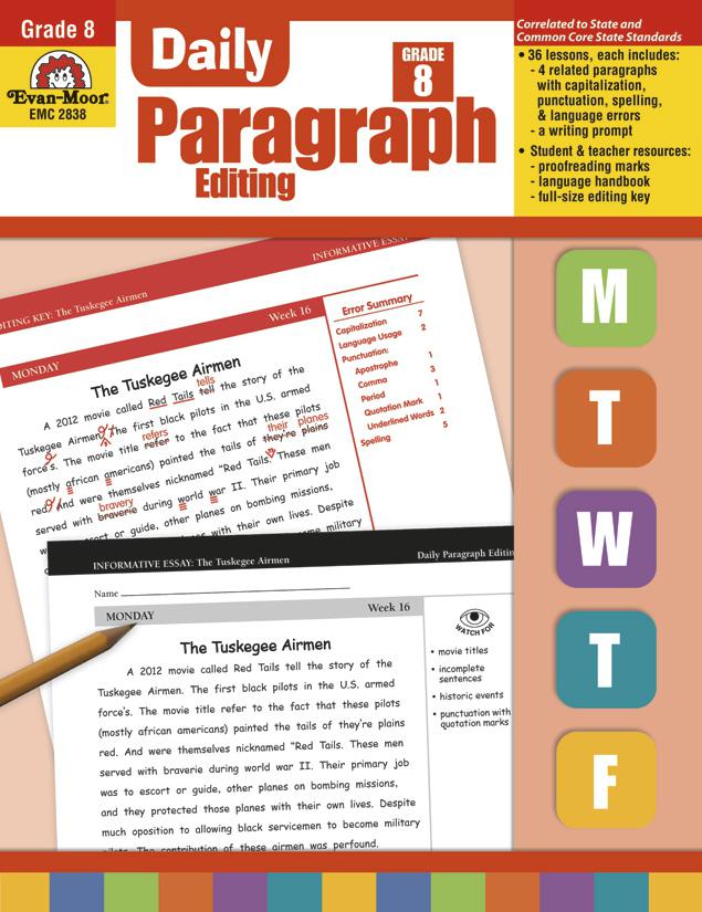 Daily Paragraph Editing, Grade 8