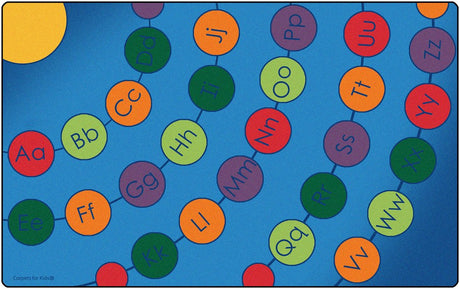 Radiating Alphabet Circles Classroom Circle Time & Seating Rug, 8'4" x 13'4" Rectangle