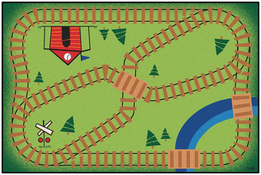 Railroad KID$ Value Discount Playtime Rug, 3' x 4'6" Rectangle