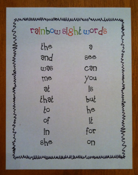 Literacy Center Activities: Rainbow Sight Words