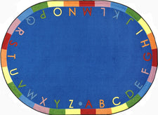 Rainbow Alphabet© Classroom Rug, 7'8" x 10'9"  Oval Bold