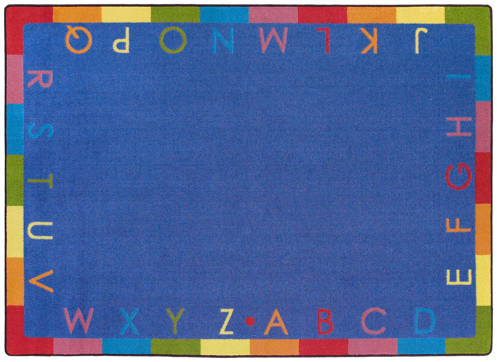 Rainbow Alphabet© Classroom Rug, 7'7"  Round Pastel