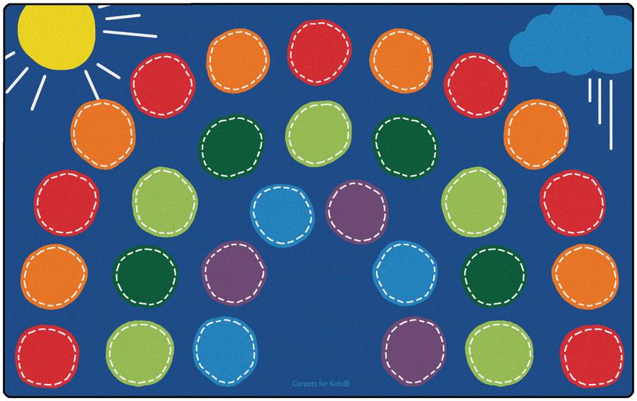 Carpets for Kids Rainbow Classroom Circle Time & Seating Rug, 8'4