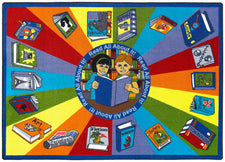 Read All About It© Classroom Circle Time Rug, 7'8" x 10'9"  Oval