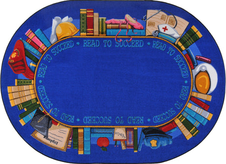 Read to Succeed© Classroom Rug, 7'8" x 10'9"  Oval