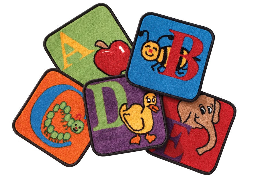 Reading by the Book Alphabet KID$ Value PLUS Discount Carpet Squares, Set of 26