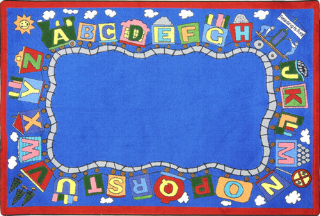 Reading Train© Alphabet Classroom Rug, 5'4" x 7'8" Rectangle