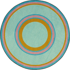 Ripples© Classroom Rug, 5'4"  Round Teal