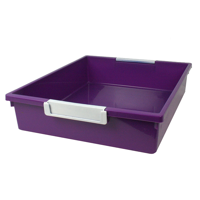 6 Quart Tattle Tray with Label Holder, Purple