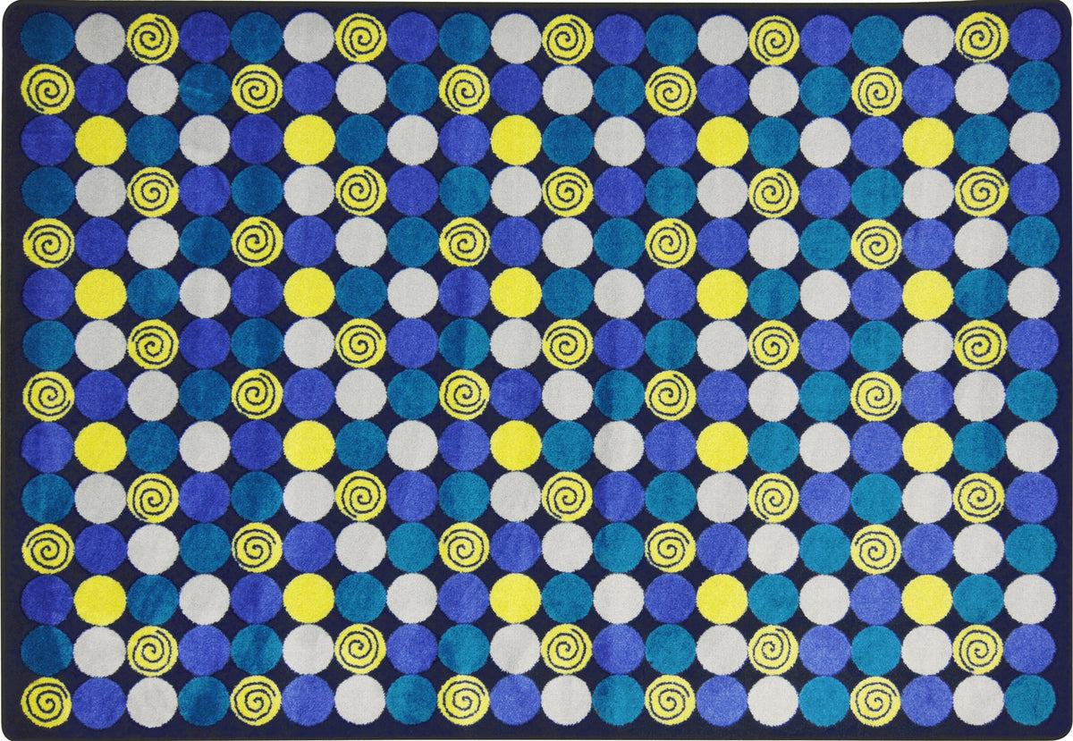 Roundabout© Classroom Rug, 5'4" x 7'8" Rectangle Blue