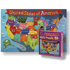 Round World Products Kid's USA 100-Piece Puzzle