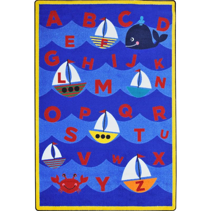 Sailor's Alphabet™ Classroom Seating Rug, 5'4" x 7'8" Rectangle