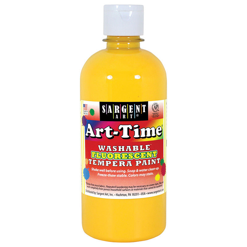 Sargent Art Art-Time® Washable Fluorescent Tempera Paint, 16 Oz Yellow