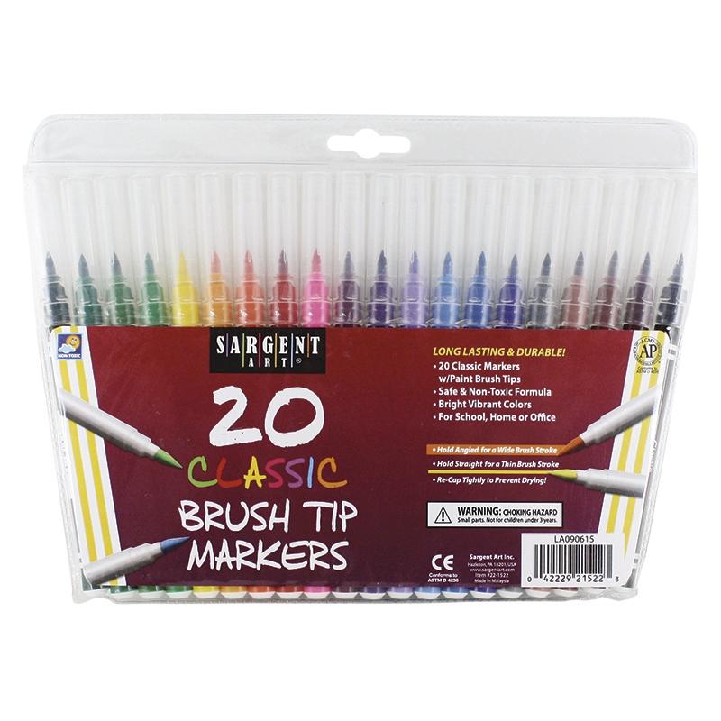 Sargent Art® Classic Brush Tip Markers, 20 Count (discontinued)