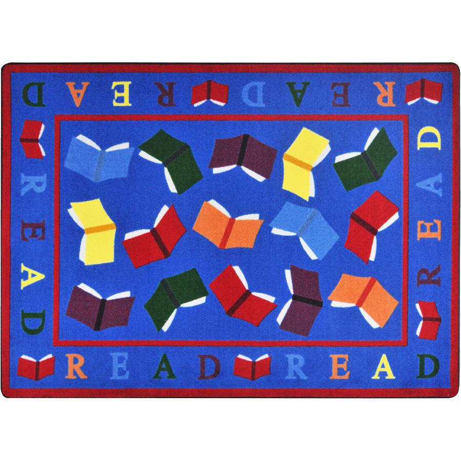 Book Round Rug Joy Carpets Scattered Books™ Classroom Circle Time & Seating Rug, 5'4 ...