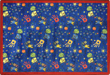 Scribbles© Classroom Rug, 3'10" x 5'4" Rectangle Blue