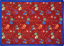 Scribbles© Classroom Rug, 5'4" x 7'8" Rectangle Red