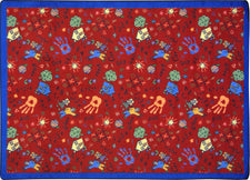 Scribbles© Classroom Rug, 3'10" x 5'4" Rectangle Red