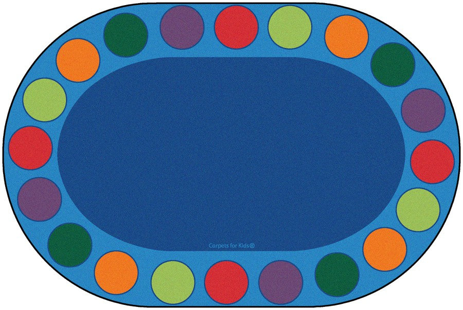 Seating Circles Classroom Circle Time Rug, 6'9" x 9'5" Oval (seats 20)