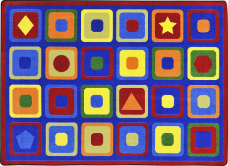 Seeking Shapes© Classroom Circle Time Rug, 7'8" x 10'9" Rectangle
