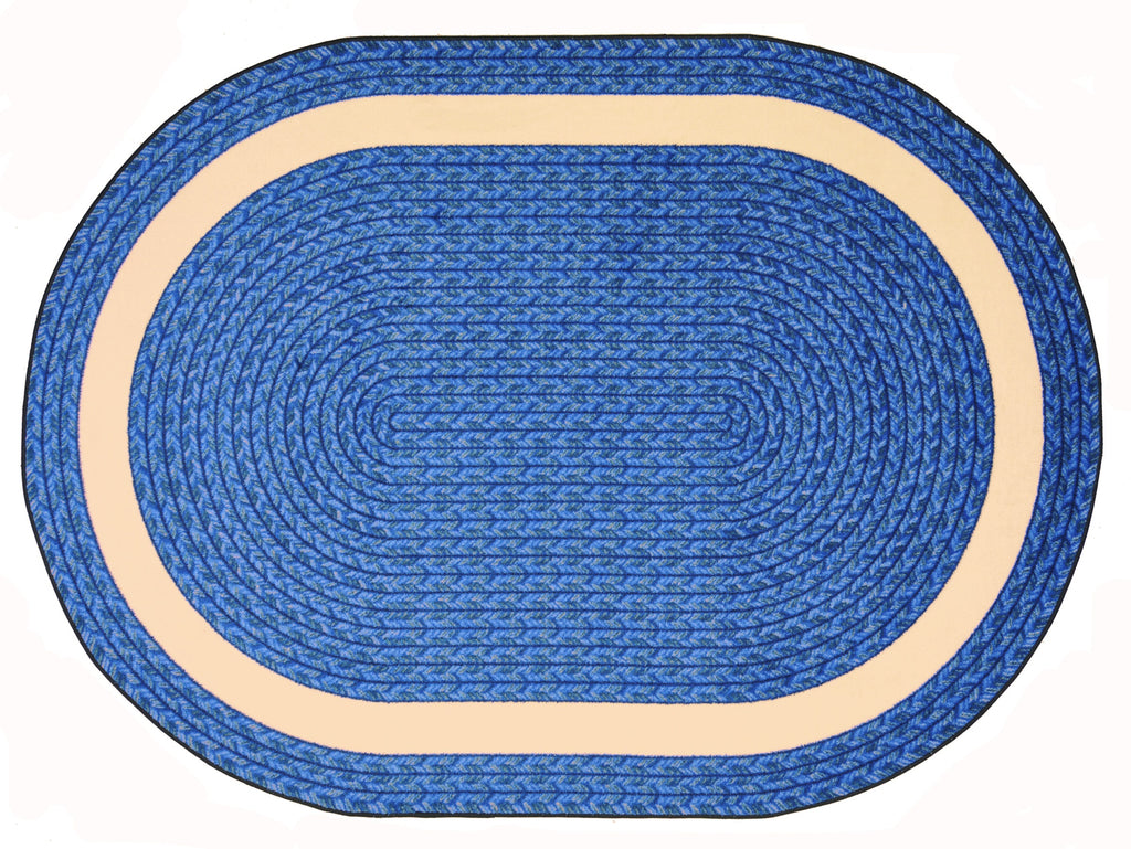 Sharing Circle© Classroom Rug, 5'4" x 7'8"  Oval Blue