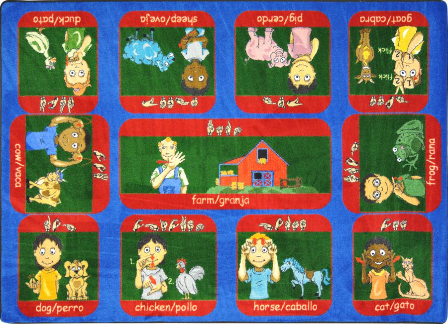 Signs on the Farm© Classroom Rug, 5'4" x 7'8" Rectangle