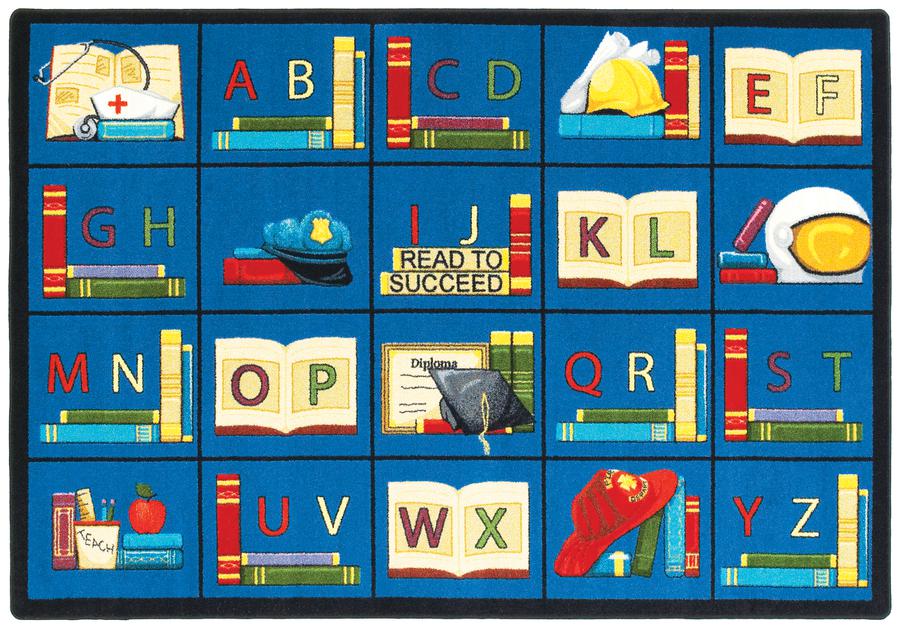 Sit & Read© Alphabet Classroom Rug, 5'4" x 7'8" Rectangle