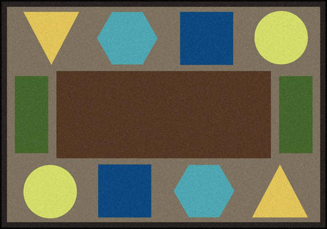 Sitting Shapes© Earthtone Classroom Rug, 5'4" x 7'8" Rectangle