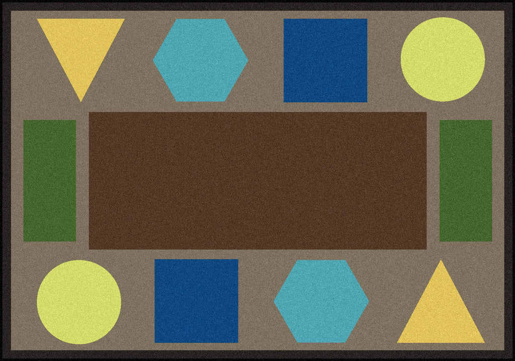 Sitting Shapes© Earthtone Classroom Rug, 5'4" x 7'8"  Oval