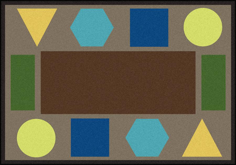 Sitting Shapes© Earthtone Classroom Circle Time Rug, 7'8" x 10'9" Oval