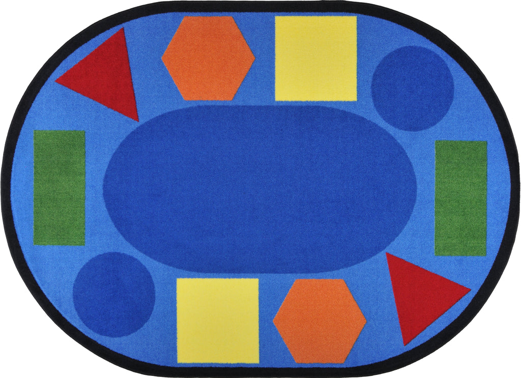 Joy Carpets Sitting Shapes© Primary Classroom Circle Time Rug, 7'8