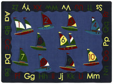 Smooth Sailing© Alphabet & Numbers Classroom Rug, 7'8" x 10'9" Rectangle