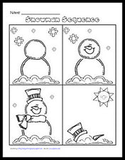 Snowman Sequencing - FREE Printable Worksheet