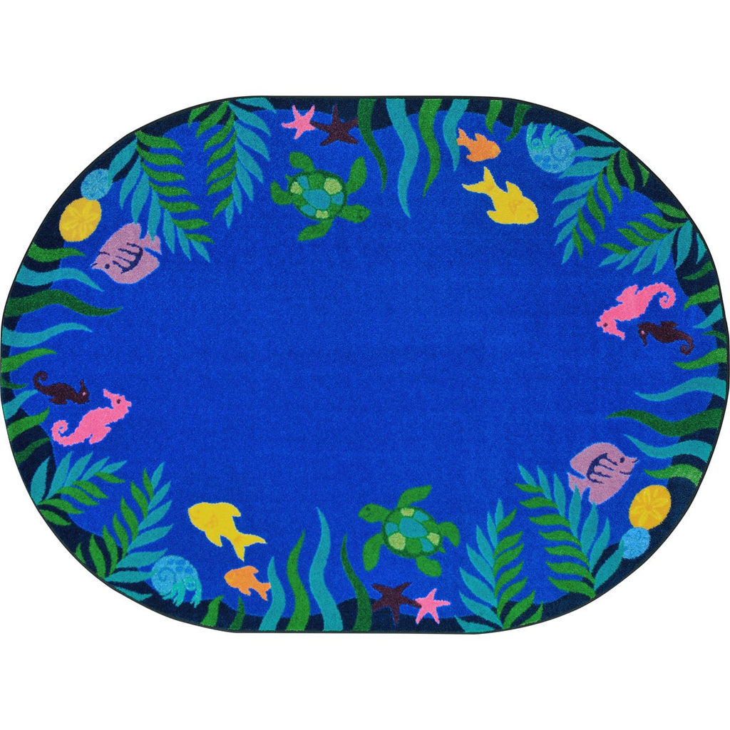 Soothing Seas™ Classroom Rug, 5'4" x 7'8" Oval