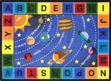 Space Alphabet© Classroom Circle Time Rug, 7'8" x 10'9" Rectangle