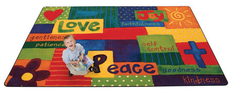 Spiritual Fruit Painted KID$ Value PLUS Discount Seating Rug, 8' x 12' Rectangle
