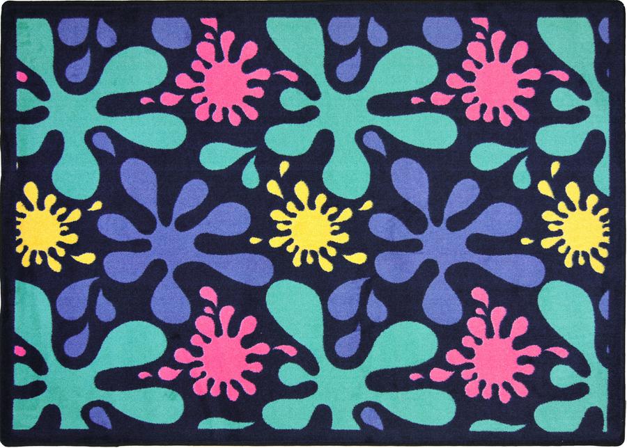Splat© Classroom Rug, 5'4" x 7'8" Rectangle Navy 