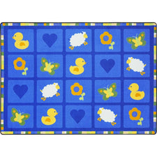 Spring Things™ Blue Classroom Carpet, 5'4" x 7'8" Rectangle (Seats 20)