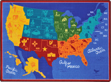 States of the Nation© Classroom Rug, 5'4" x 7'8" Rectangle