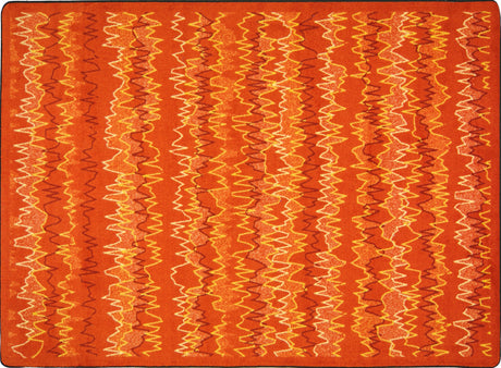 Static Electricity© Classroom Rug, 5'4" x 7'8" Rectangle Orange
