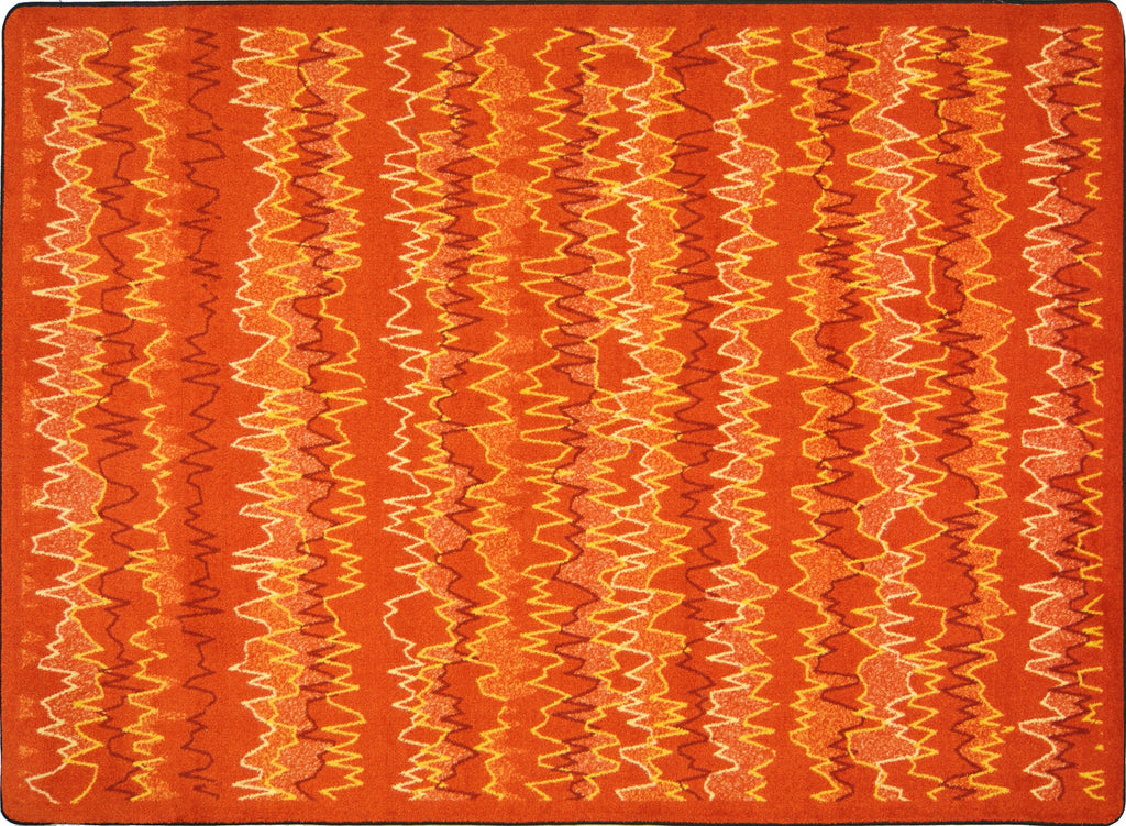 Static Electricity© Classroom Rug, 3'10" x 5'4" Rectangle Orange