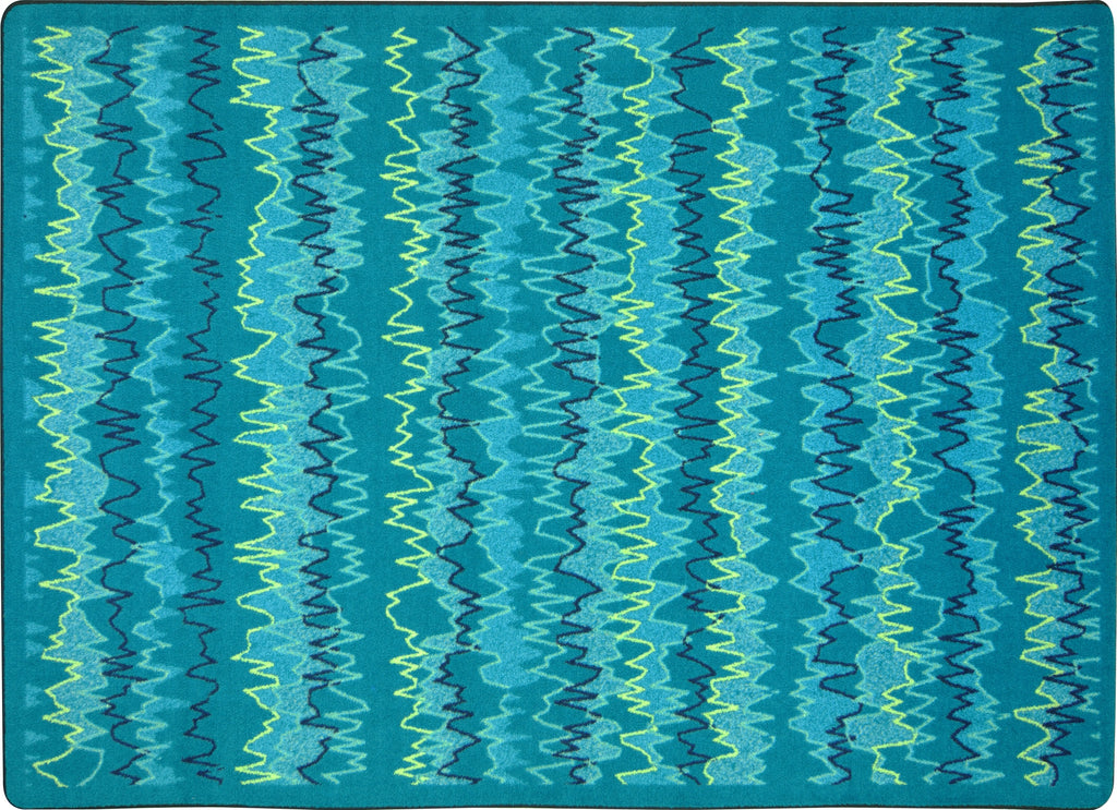 Static Electricity© Classroom Rug, 5'4" x 7'8" Rectangle Teal