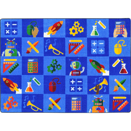 STEAM into Learning™ Classroom Circle Time & Seating Rug, 5'4" x 7'8" Rectangle