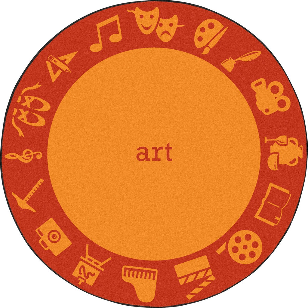 STEAM™ Classroom Seating Rug, 7'7" Round - Art