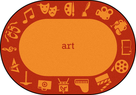 STEAM™ Classroom Seating Rug, 7'8" x 10'9" Oval - Art