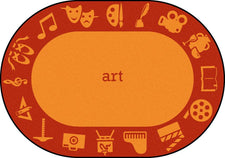 STEAM™ Classroom Seating Rug, 5'4" x 7'8" Oval - Art