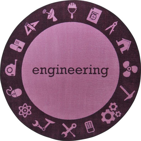 STEAM™ Classroom Seating Rug, 7'7" Round - Engineering