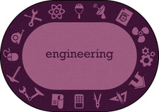 STEAM™ Classroom Seating Rug, 5'4" x 7'8" Oval - Engineering